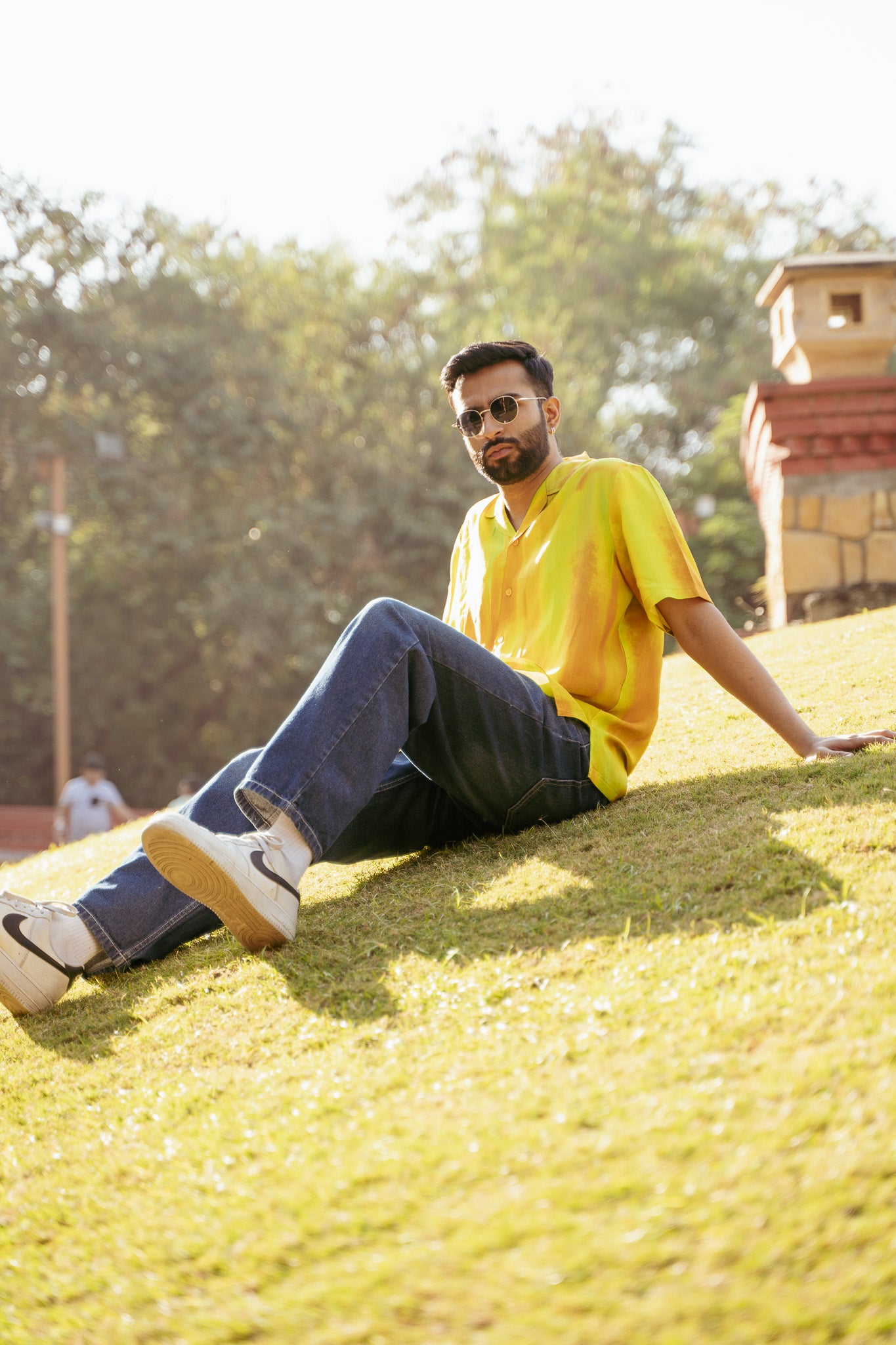 Ombre yellow Oversize Shirt