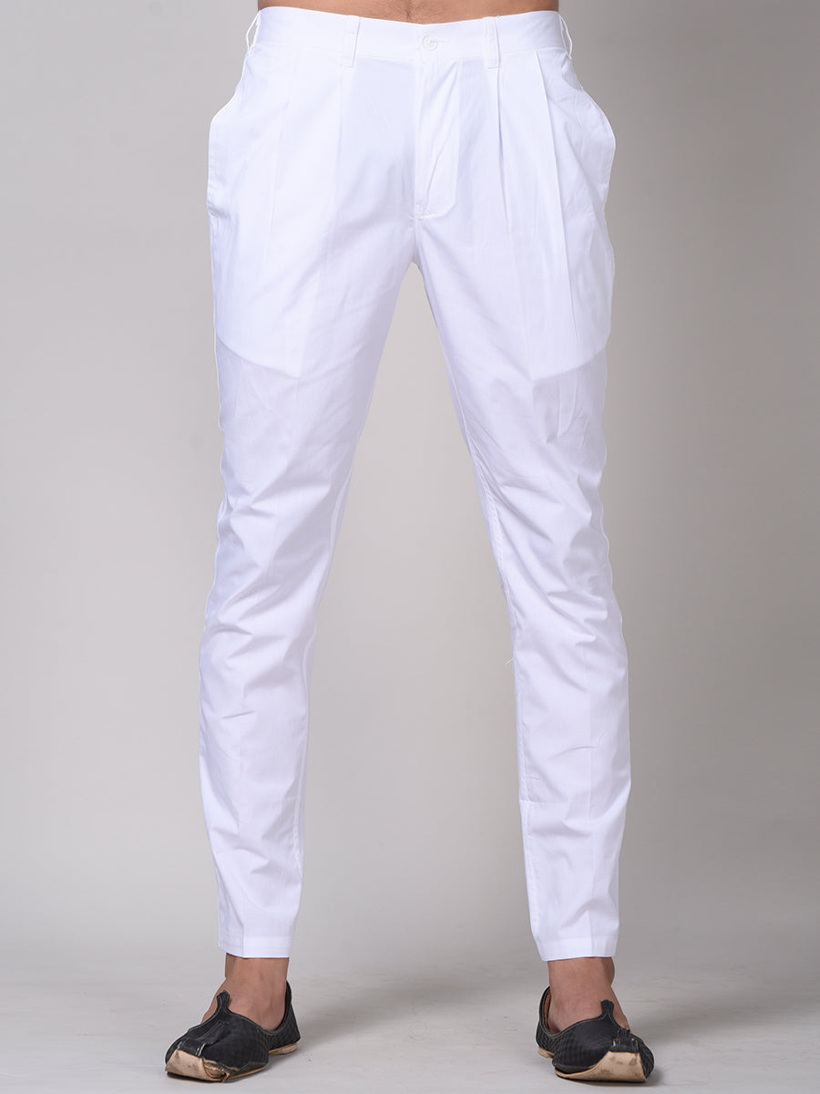 White Cotton Pyjama Pant For Men